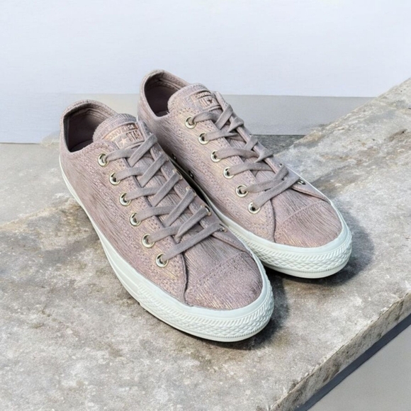 Converse “Precious Metal” Chuck Taylor Low Top in Metallic Taupe (Pink) Sz 8 - Picture 5 of 14